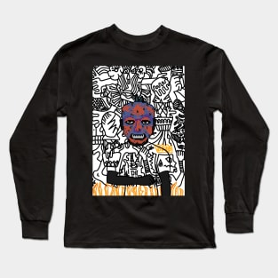 0xB1 NFT - Pixelated Male Character Doodle Long Sleeve T-Shirt